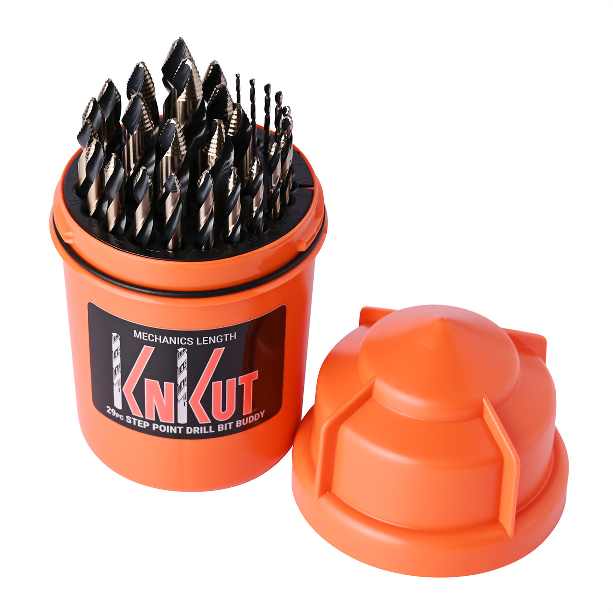 KnKut 29-Piece Mechanics Length Step Point Drill Bit Set — 1/16in. to 1/2in., Model# KNK29KK10DB